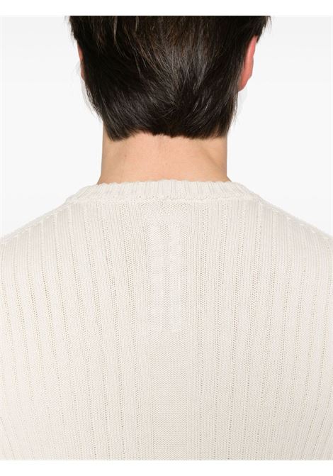 gilet knit megarib uomo natural RICK OWENS | RU01E5662 KEC41